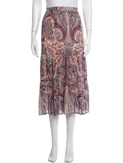 Pre-owned Ba&sh Paisley Print Midi Length Skirt In Neutrals