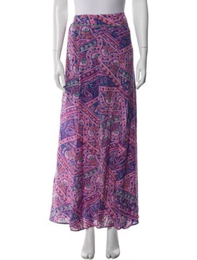 Pre-owned Ba&sh Paisley Print Midi Length Skirt In Purple