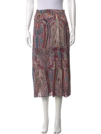 Pre-owned Ba&sh Paisley Print Midi Length Skirt In Purple