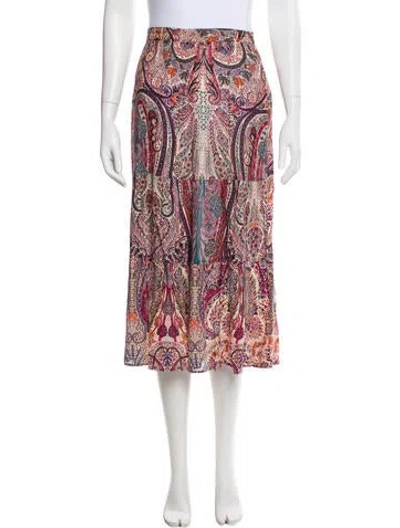 Pre-owned Ba&sh Paisley Print Midi Length Skirt In Purple
