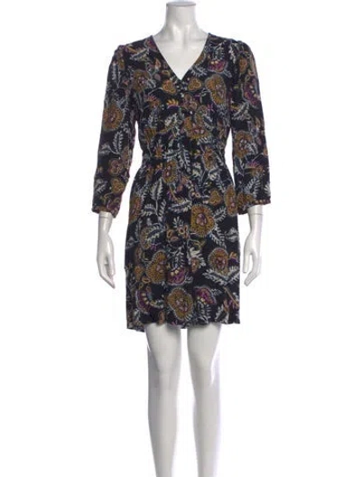 Pre-owned Ba&sh Paisley Print Mini Dress In Black