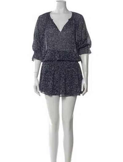 Pre-owned Ba&sh Paisley Print Mini Dress In Blue