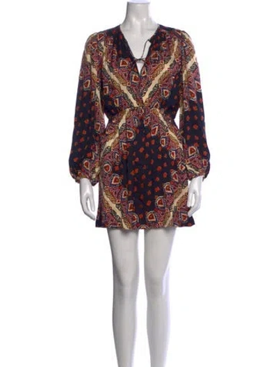 Pre-owned Ba&sh Paisley Print Mini Dress In Blue
