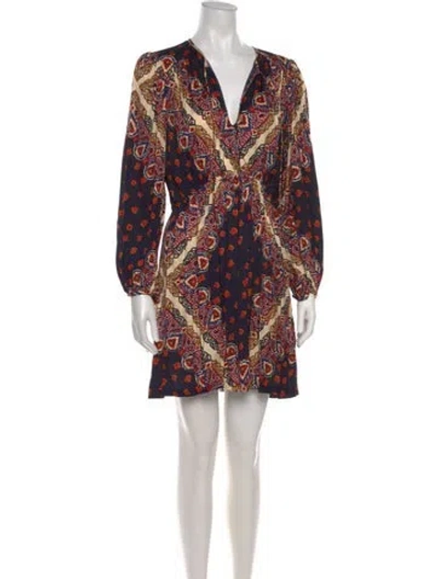 Pre-owned Ba&sh Paisley Print Mini Dress In Blue