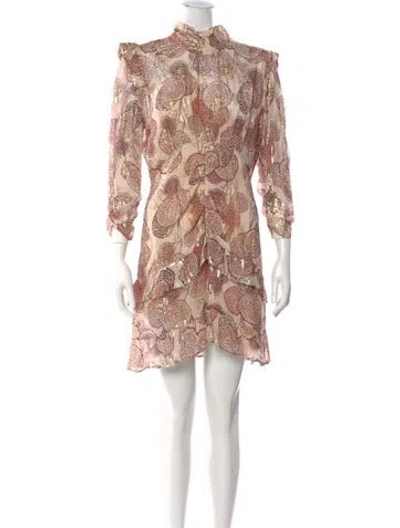 Pre-owned Ba&sh Paisley Print Mini Dress In Gold