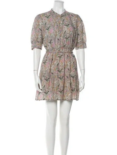 Pre-owned Ba&sh Paisley Print Mini Dress In Gray