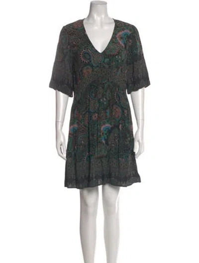 Pre-owned Ba&sh Paisley Print Mini Dress In Green