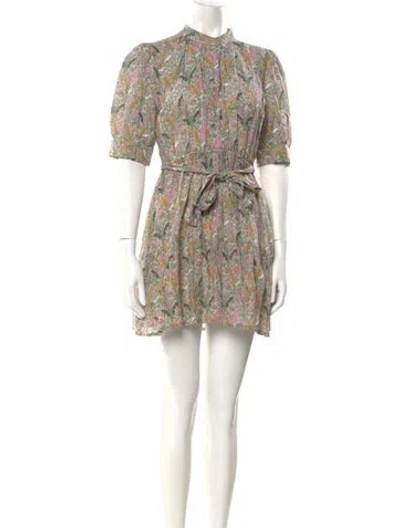 Pre-owned Ba&sh Paisley Print Mini Dress In Green