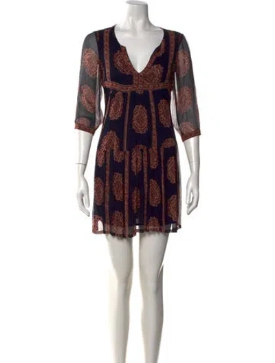 Pre-owned Ba&sh Paisley Print Mini Dress In Multicolor
