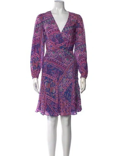 Pre-owned Ba&sh Paisley Print Mini Dress In Pink/purple