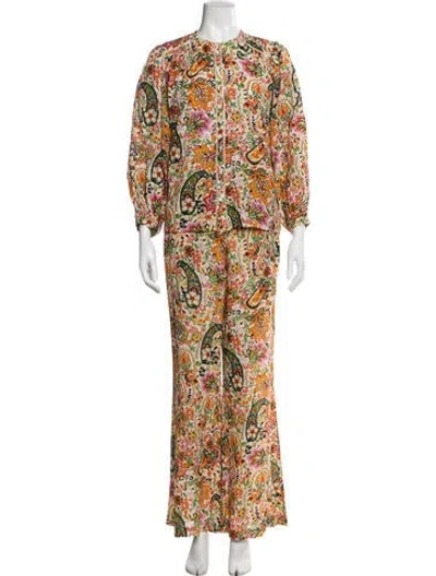 Pre-owned Ba&sh Paisley Print Pant Set In Orange