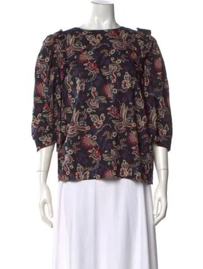 Pre-owned Ba&sh Paisley Print Scoop Neck Blouse In Multi