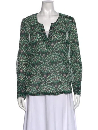 Pre-owned Ba&sh Paisley Print V-neck Blouse In Multi