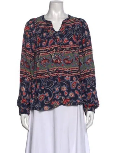 Pre-owned Ba&sh Paisley Print V-neck Blouse In Multi