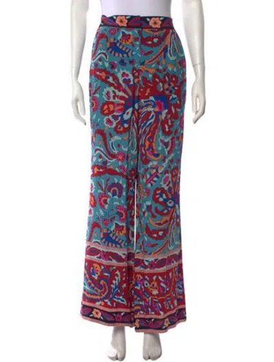 Pre-owned Ba&sh Paisley Print Wide Leg Pants In Multicolor