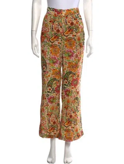 Pre-owned Ba&sh Paisley Print Wide Leg Pants In Neutral