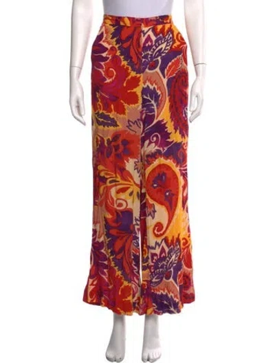 Pre-owned Ba&sh Paisley Print Wide Leg Pants In Purple