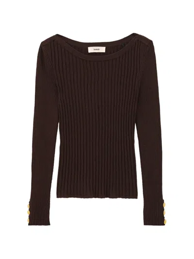 Ba&sh Palma Ribbed Button-cuff Sweater In Black