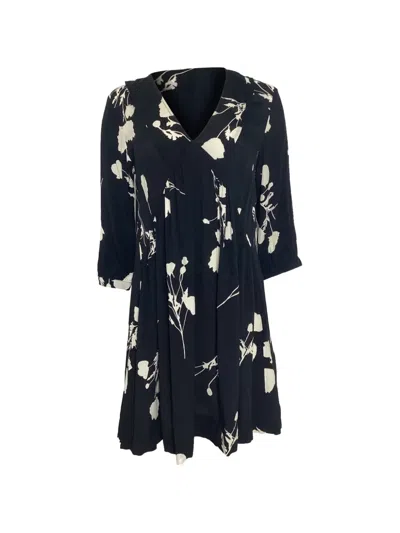 Pre-owned Ba&sh Pansy Floral-print Mini Dress In Black