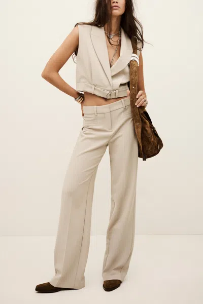 Ba&sh Pants Nistachio For Women In White