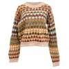 Ba&sh Ba & Sh Pattern Knitted Crewneck Sweater In Multicolor Alpaca Wool In Multi