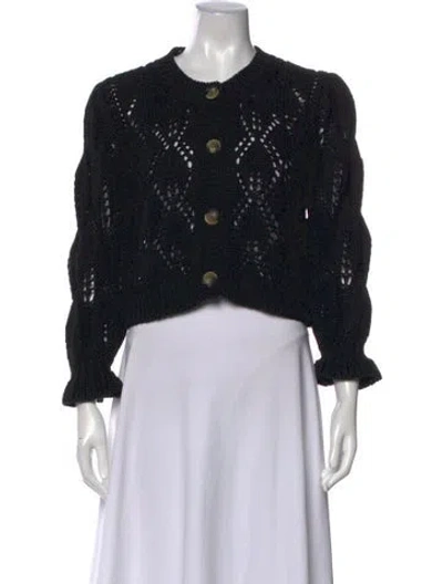 Pre-owned Ba&sh Patterned Crew Neck Sweater In Black