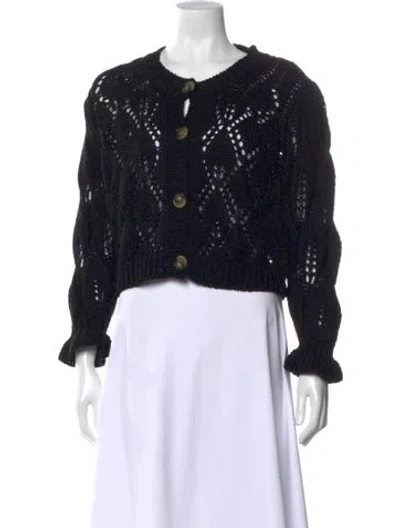 Pre-owned Ba&sh Patterned Crew Neck Sweater In Black