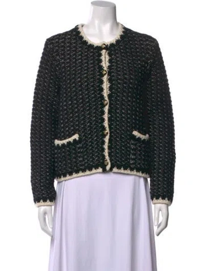 Pre-owned Ba&sh Patterned Crew Neck Sweater In Black