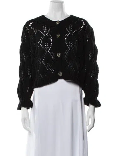 Pre-owned Ba&sh Patterned Crew Neck Sweater In Black