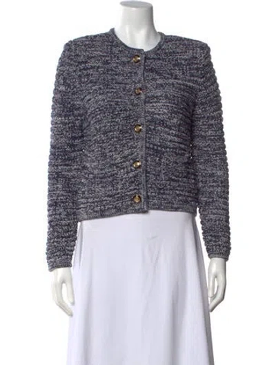 Pre-owned Ba&sh Patterned Crew Neck Sweater In Blue