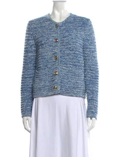 Pre-owned Ba&sh Patterned Crew Neck Sweater In Blue