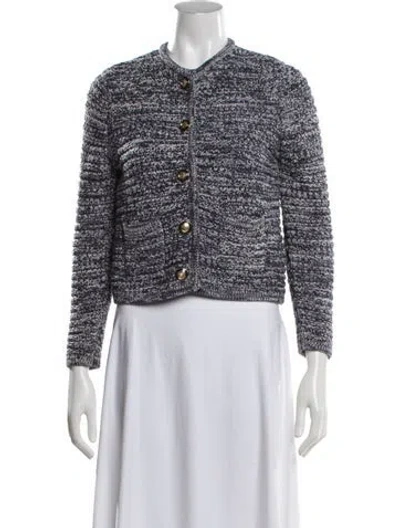 Pre-owned Ba&sh Patterned Crew Neck Sweater In Blue