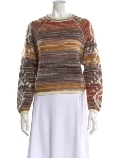 Pre-owned Ba&sh Patterned Crew Neck Sweater In Brown