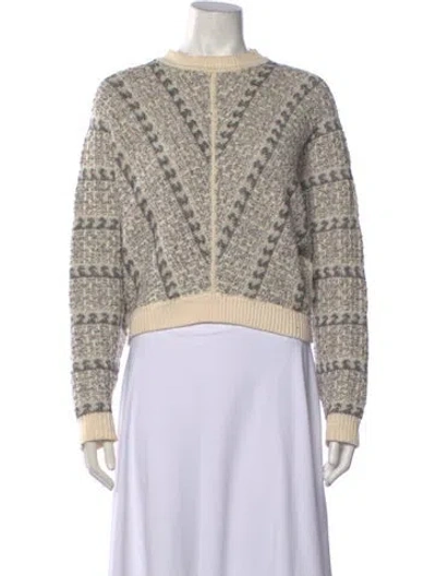 Pre-owned Ba&sh Patterned Crew Neck Sweater In Grey/white
