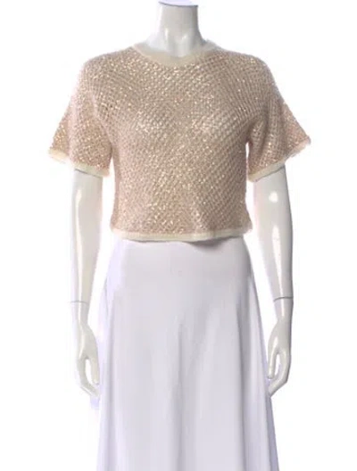 Pre-owned Ba&sh Patterned Crew Neck Sweater In Neutral