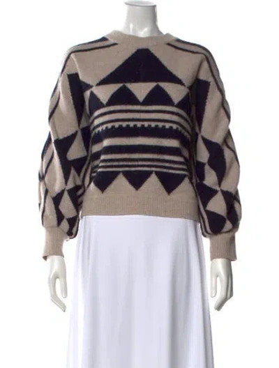 Pre-owned Ba&sh Patterned Crew Neck Sweater In Neutral