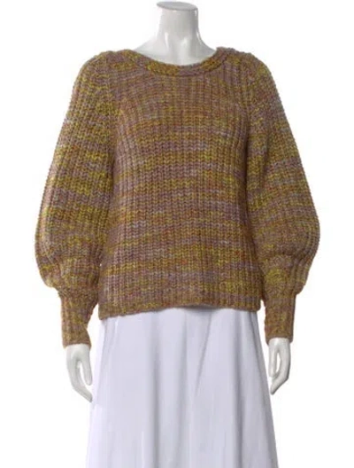 Pre-owned Ba&sh Patterned Crew Neck Sweater In Yellow