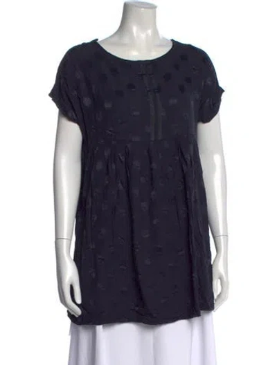 Pre-owned Ba&sh Patterned Crew Neck Top In Blue