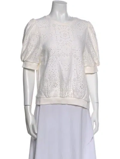 Pre-owned Ba&sh Patterned Crew Neck Top In Neutral