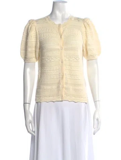Pre-owned Ba&sh Patterned Crew Neck Top In Neutrals