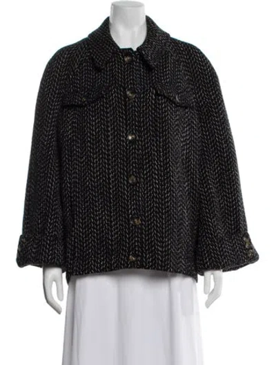 Pre-owned Ba&sh Patterned Jacket In Black