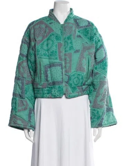 Pre-owned Ba&sh Patterned Jacket In Green