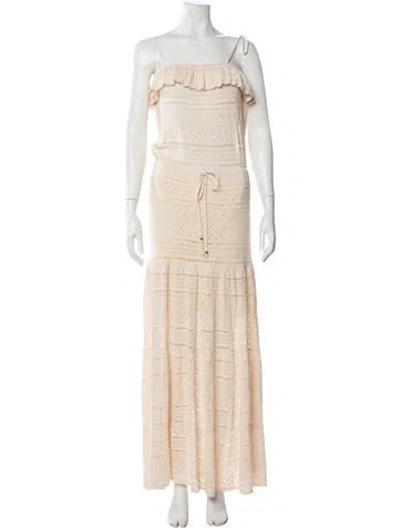 Pre-owned Ba&sh Patterned Long Dress In Neutral