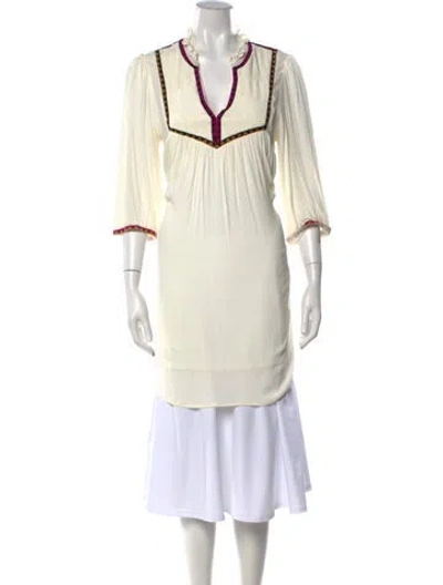 Pre-owned Ba&sh Patterned Long Dress In Neutrals