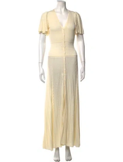 Pre-owned Ba&sh Patterned Long Dress In Neutrals