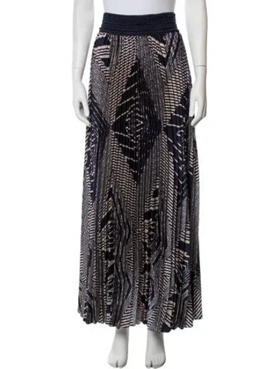 Pre-owned Ba&sh Patterned Long Skirt In Blue