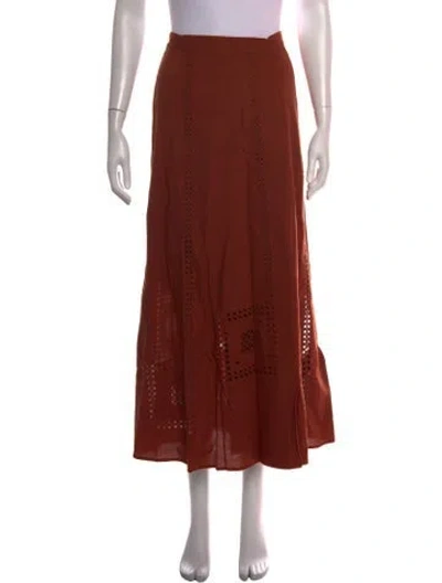 Pre-owned Ba&sh Patterned Long Skirt In Brown/orange