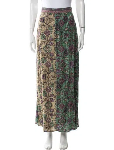 Pre-owned Ba&sh Patterned Long Skirt W/ Tags In Green