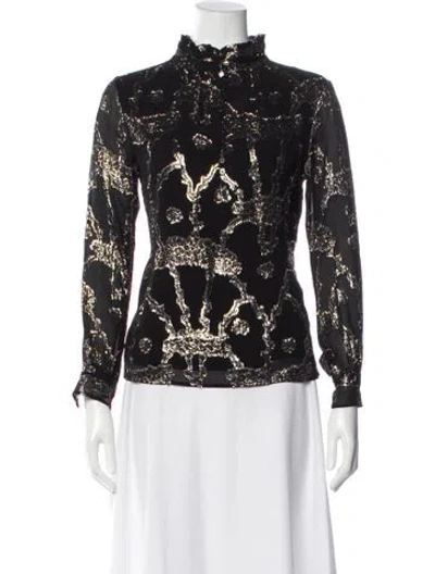 Pre-owned Ba&sh Patterned Long Sleeve Blouse In Multi