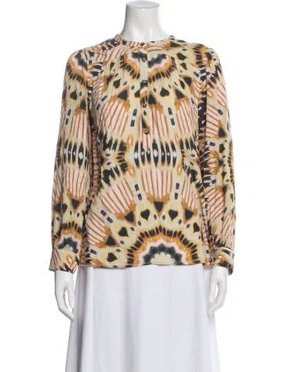 Pre-owned Ba&sh Patterned Long Sleeve Blouse In Multi